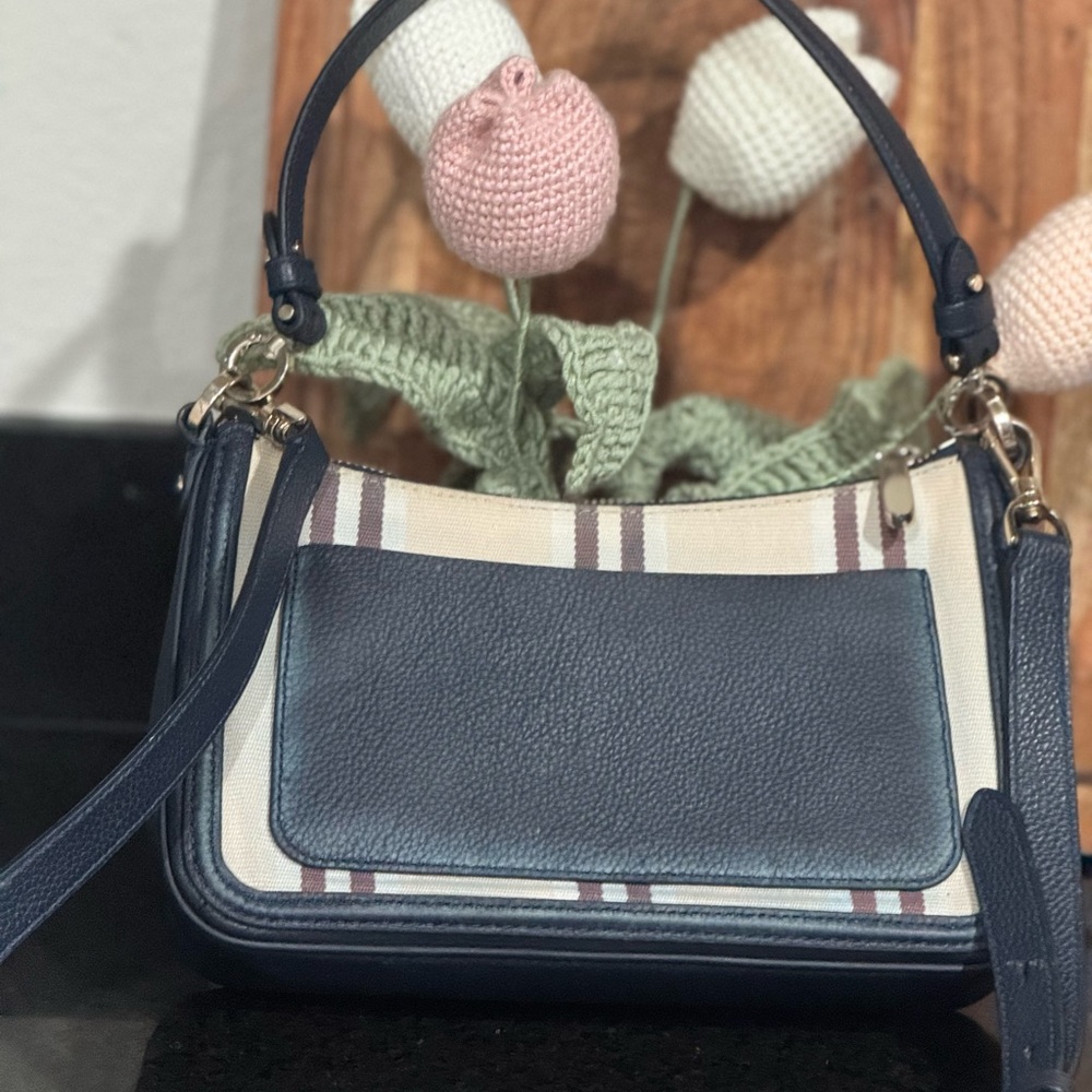 Kate Spade Navy and Cream Striped Women's Bag - Picture 7 of 13